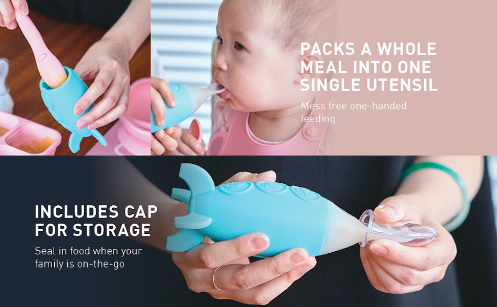 marcus and marcus baby puree feeder one hand feeding dispenser 宝宝辅食泥单手喂食匙